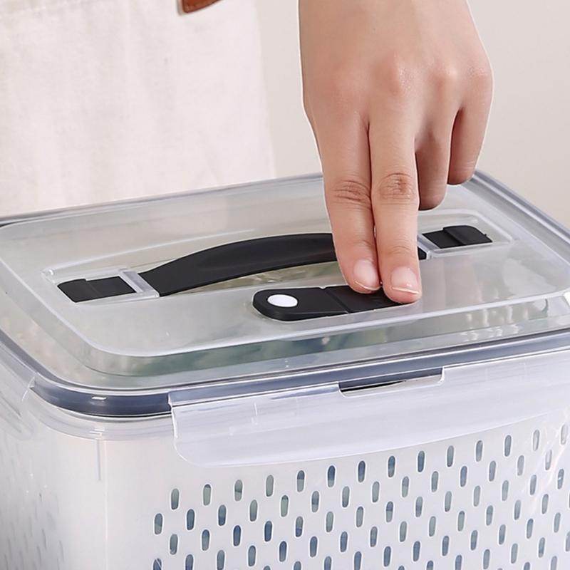 Multipurpose Food Storage Container with Removable Colander Accessory for Easy Draining and Long Time Use Preservation