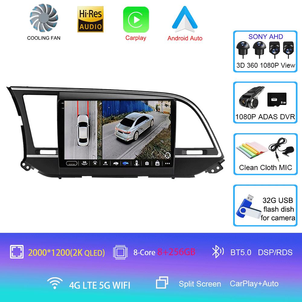Android 14 Car Radio for Hyundai Elantra 6 2016 - 2018 Player Multimedia Video Stereo GPS Navigation No 2din 2 din dvd