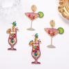 Fashion Vacation Style, Colorful Diamonds, Slightly Drunk Wine Glass Earrings, Easy To Grasp, Summer Atmosphere, Women's Earrings