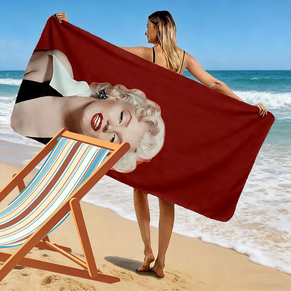 Vintage Blonde Portrait Towel Beach Towel Quick-drying for Travel Outdoor Sports Jogging Beach and Swimming