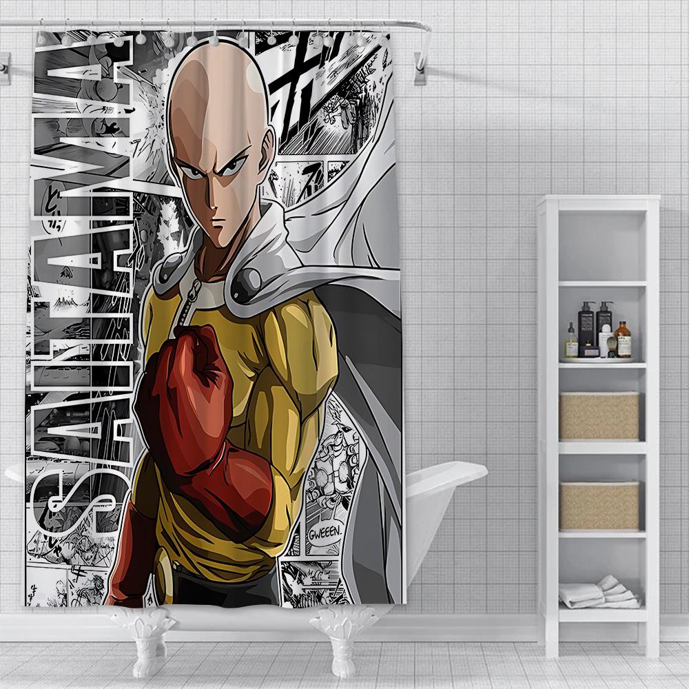 One Punch Man Shower Curtain Waterproof Polyester Fabric Paint Colorful Bath Curtains Home Bathroom Decor Curtain With Hook
