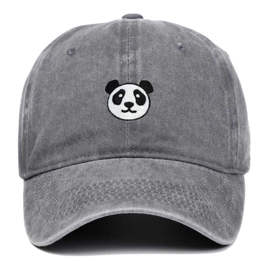 European New Cartoon Panda Embroidery Baseball Cap - Korean Retro Style Sun Protection for Men