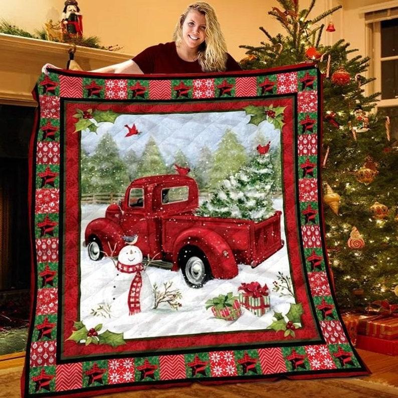 Merry Christmas Flannel Throw Blanket, Lightweight Decoration, Soft Gift, Home Bedding, Living Room, Sofa