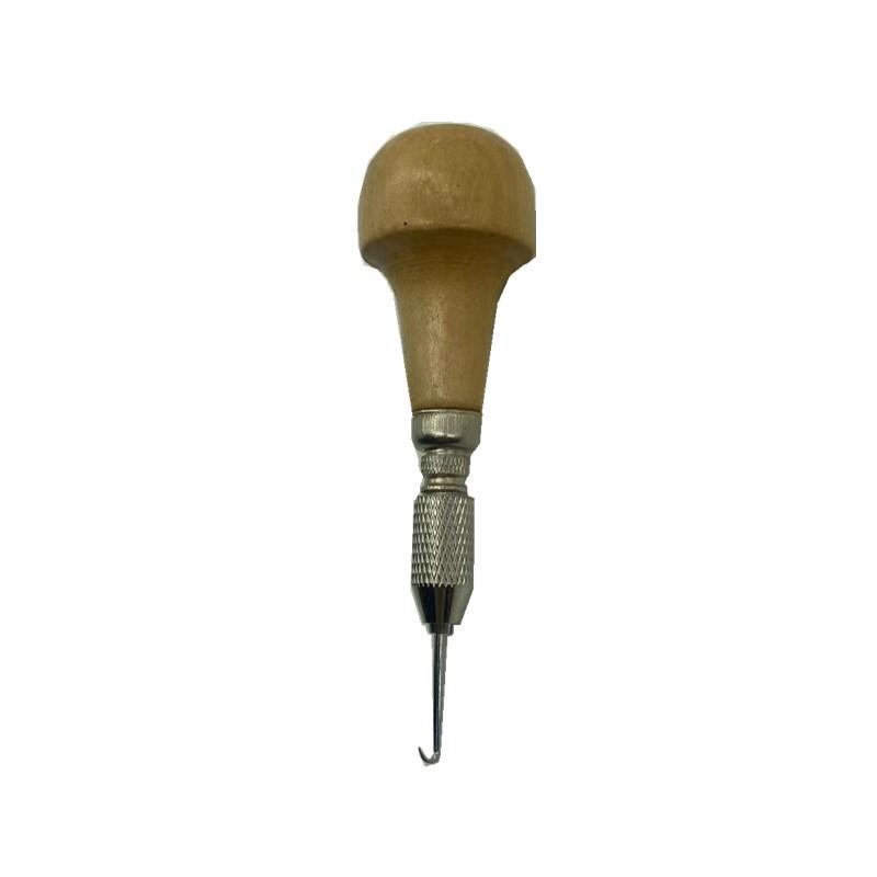 Handmade Badminton Racket Stringing Tool Wooden Handle Press Hole Pulling Hook Practical DIY Badminton Equipment Stringing Kit