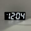 LED Mirror Desktop Clock: Digital Display Table Ornament & Student Alarm Clock