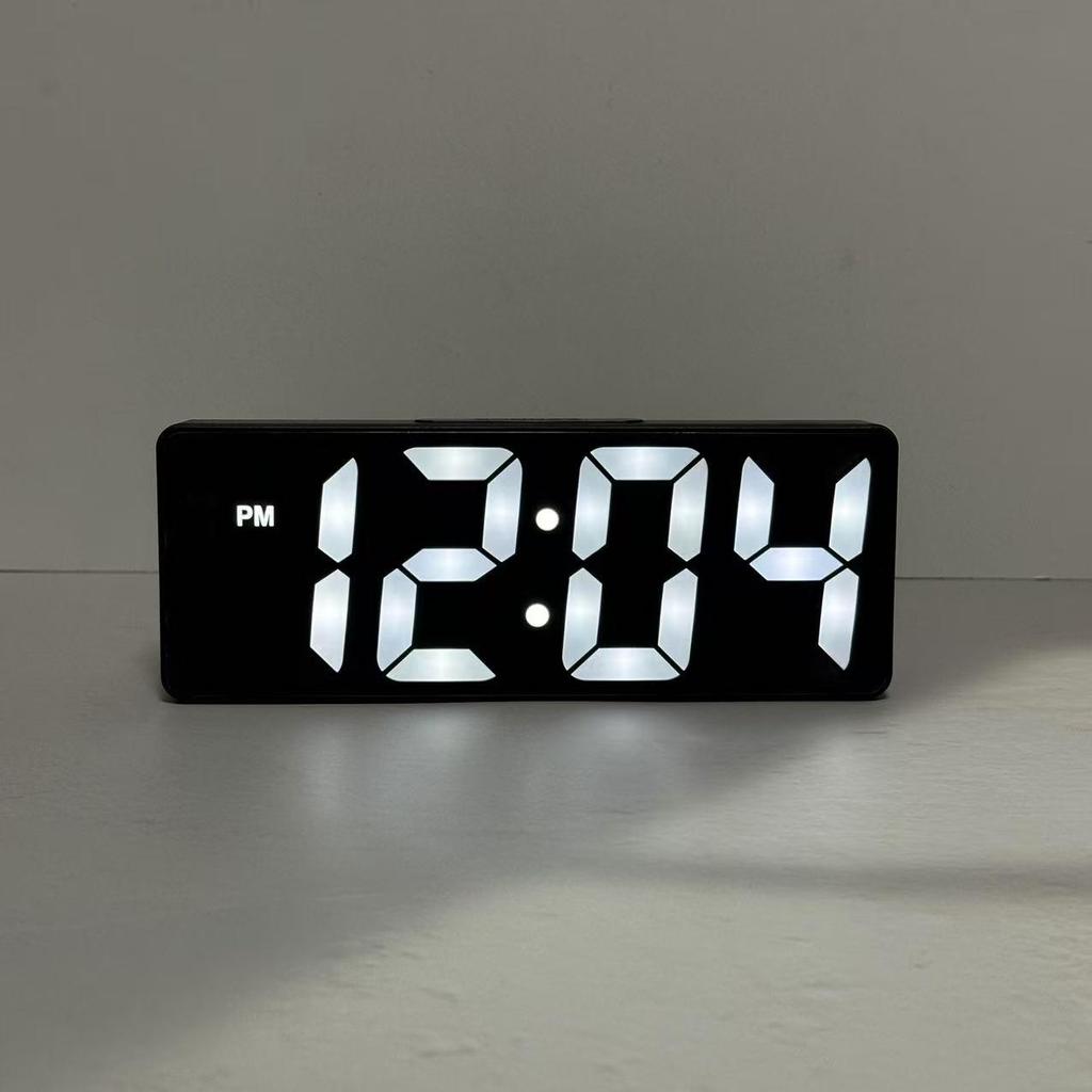LED Mirror Desktop Clock: Digital Display Table Ornament & Student Alarm Clock