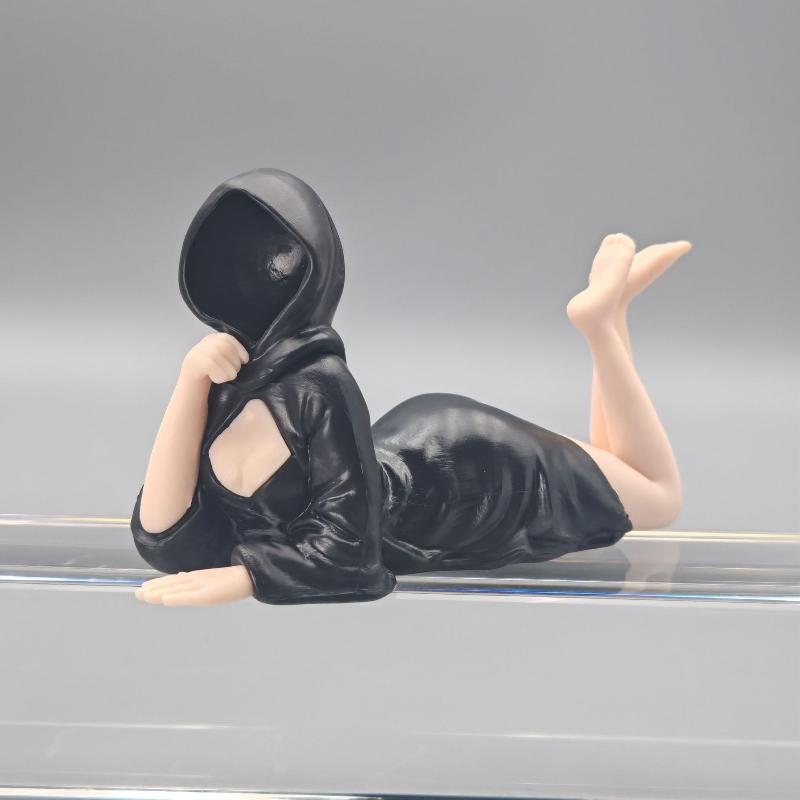 3D Geheimnisvolle Statue Gotische Schwarze Robe Königin Figur Bücherregal Skulptur Gruselige Sitzende Statuen Schreibtisch Ornamente Halloween Geschenke