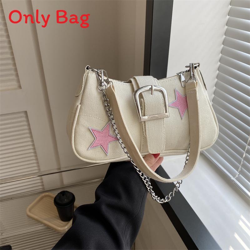 Canvas Star Fashion Chain Crossbody Bag For Street Style Girls