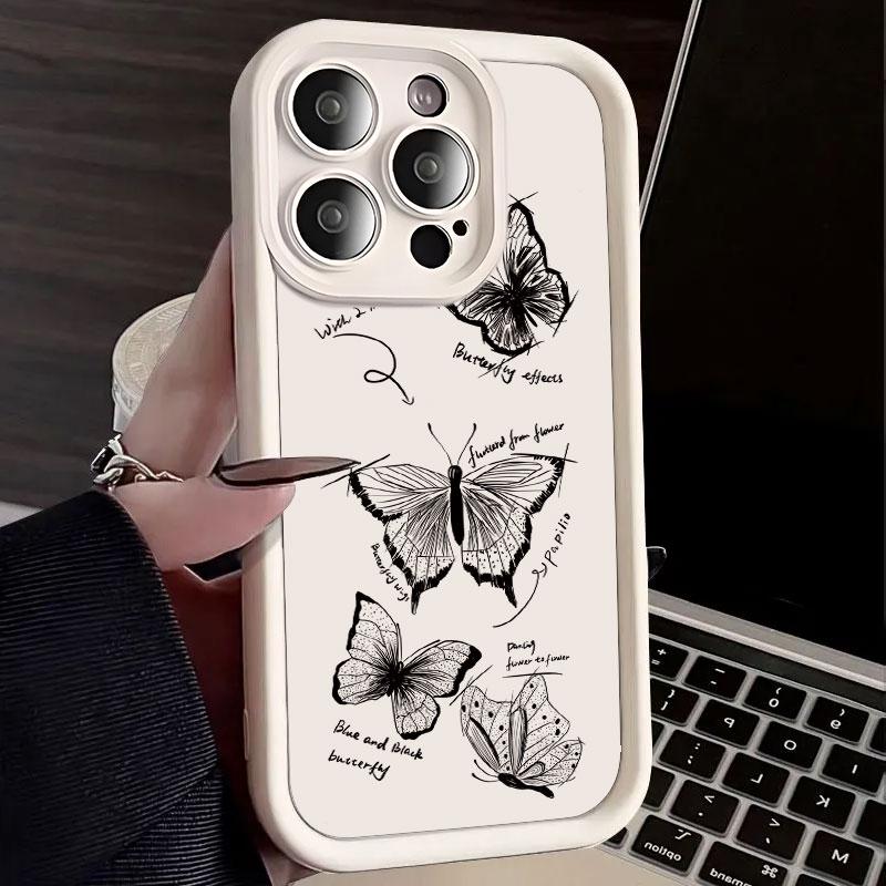 Black Butterfly Phone Case For Tecno Spark 30 10 Pro 30C 20C 10C Spark 20 Pro Plus Case Shockproof Soft Silicone Protect Cover