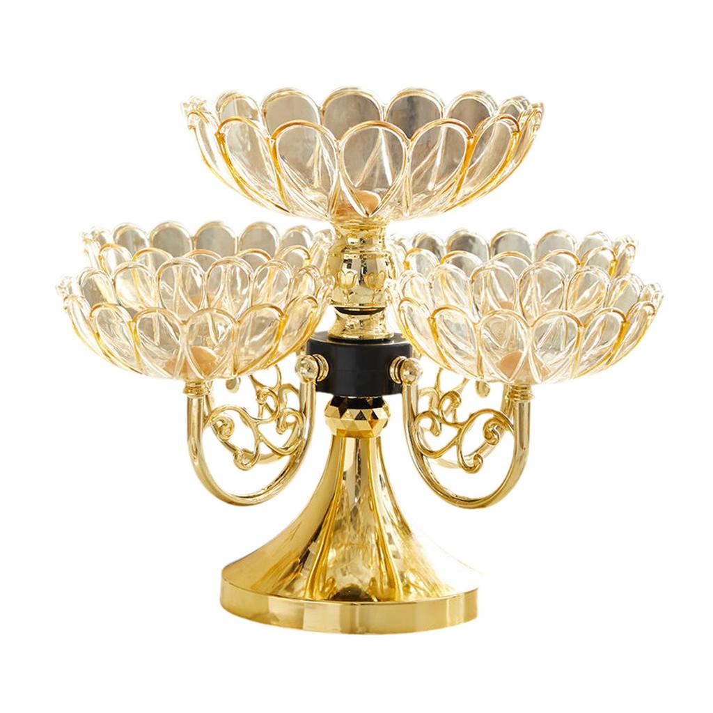 Dried Fruit Plate, Flower Snack Dessert Rotating Serving Tray for Restaurant, Hotel