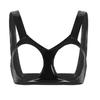 Womens Wet Look PVC Leather Bralette Wireless Bikini Bra Tops Nightwear Tank Crop Tops