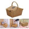 Handmade Wicker Picnics Basket Large Capacity Camping Basket Food Basket for Outdoor Gatherings