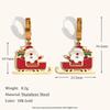 Santa Claus Drip Oil Earrings: 18K Gold-Plated Stainless Steel Sleigh Design