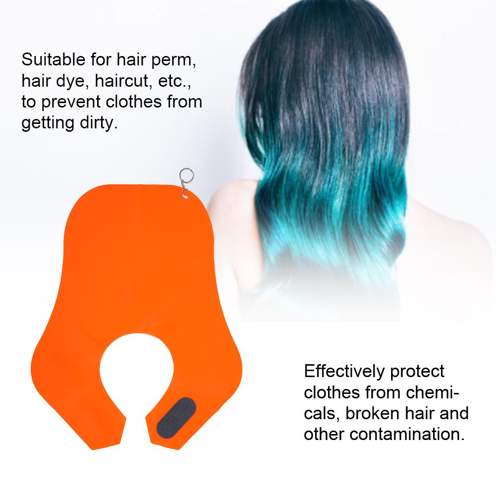 Silikon Friseursalon Haarschnitt Nacken Schal Wickel Haare Färben Färbemittel Nackenschutz (Orange)Orange