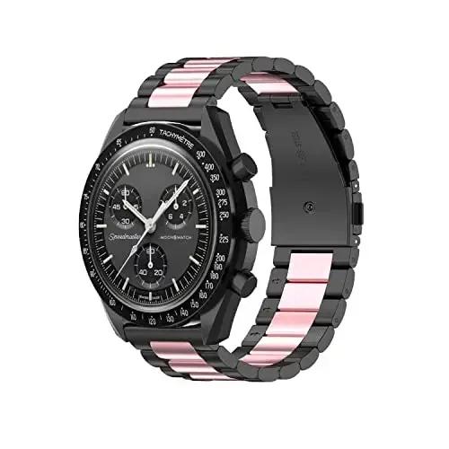 

Ремінець з нержавіючої сталі для спільної колекції Omega x Swatch MoonSwatch 20 мм Металева складана застібка Браслет на зап ястя Аксесуари для годинників Сріблястий 20mm