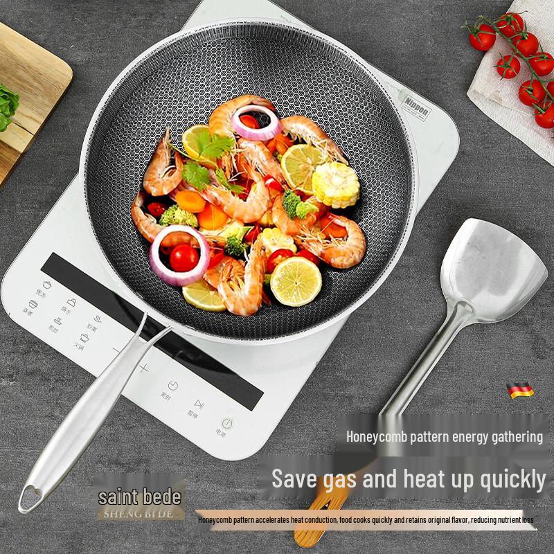 SHENG BI DE Stainless Steel Honeycomb Wok