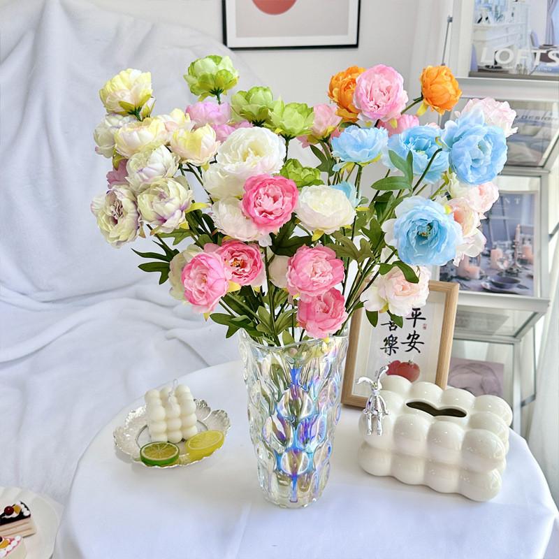 Peony Flower Artificial Wedding Hotel Restaurant Decoration Desktop Ornament