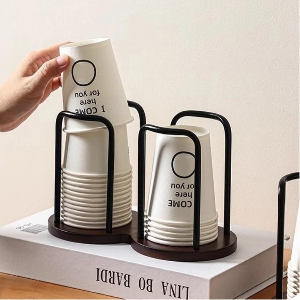 Desktop Disposable Cup Storage Holder with Longer Stick Mug Display Stand Paper Cup Shelf Home