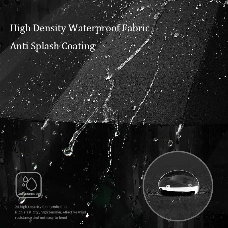 Super Strength Windproof 24 Ribs Umbrella Auto Open Long Handle Large Men Business Umbrella Reinforced Frame Sunshade For Female