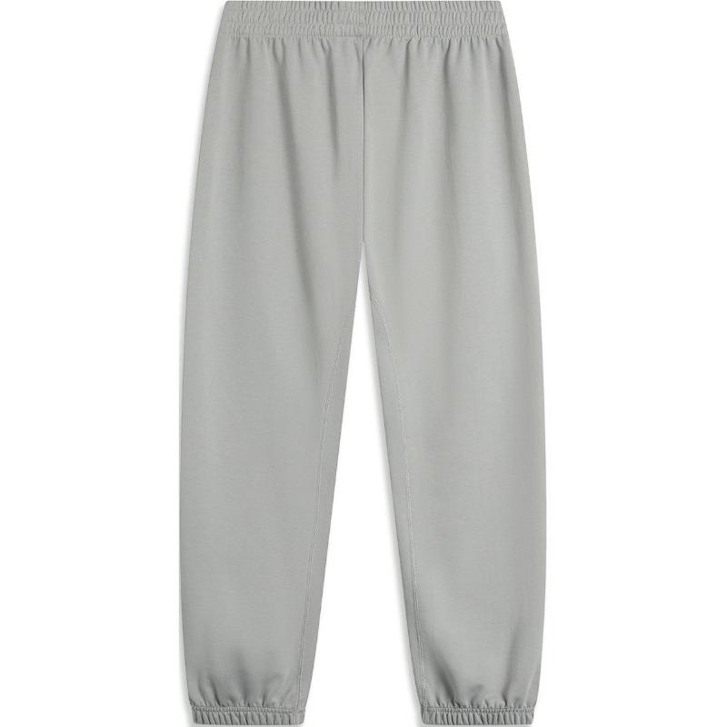 Li Ning Sports Lifestyle Series Solid Color Comfortable Moisture Wicking Cuffed Casual Pants Men Bottoms Moon-Surface-Gray AKLU577-2
