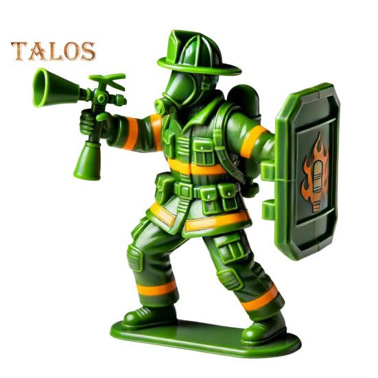 

Зеленая фигурка пожарного, мини-статуэтка пожарного-солдата из смолы, скульптура, модель игрушки, украшение для домашнего офиса, рабочего стола, орнамент A