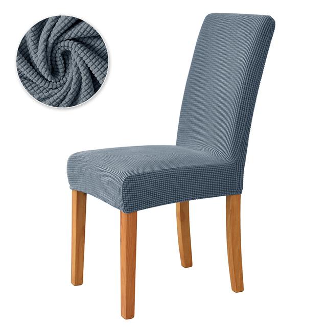 Polar Fleece Dining Chair Covers Stretch Removable Washable Chair Slipcover Big Elastic Chair Cover For Dining Room Home Decor