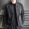 Spring and Autumn Seasons Thin Fashion Standing Collar Casual Loose Simple Solid Color Men's Long Sleeve Workwear Jacket