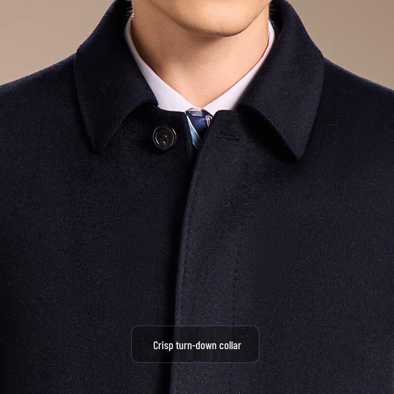 Antonio Men's Cashmere Blend Long Wool Overcoat