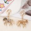 Fashion Rhinestone Mascot Pony Keychain For Women Men Car Keyring Zodiac Horse Pendant Bag Hanging Decoration New Year Gift