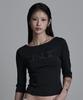 Aejeuyua Sewing Boat Neck Sleeve Black