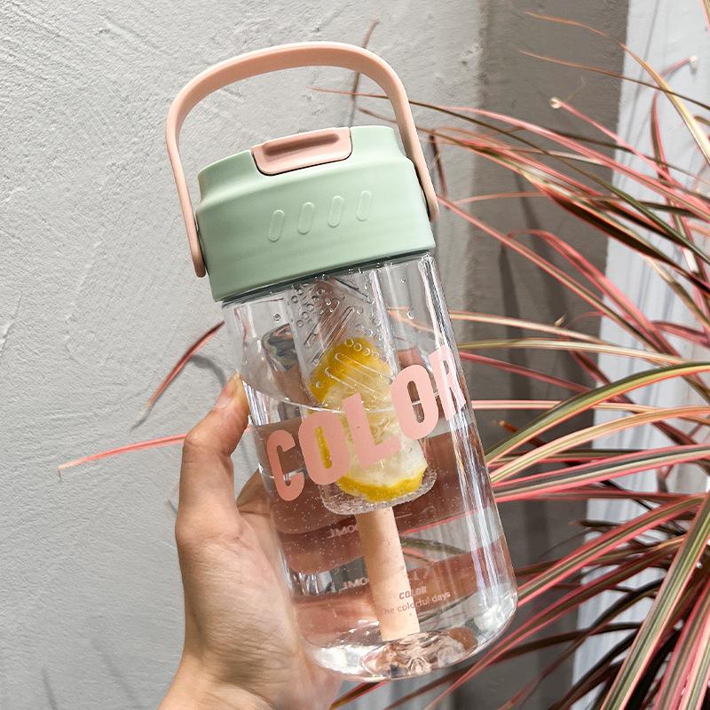 Large capacity straw plastic cup wholesale custom milk tea cup straw cup portable