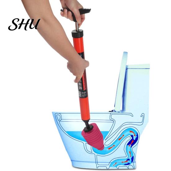Efficient Toilet Unclogger Plunger High Pressure Kit Flexible Drain Clog Remover Tool for Bathroom Kitchen Curved Pipe Cleaner