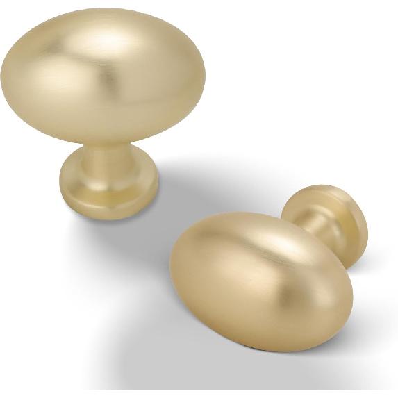 5 Pack Kitchen Cabinet Knobs Brushed Gold Oval Drawer Knobs Cupboard Handles Bathroom Dresser Cabinet Hardware Zinc Alloy JT-BG-K5