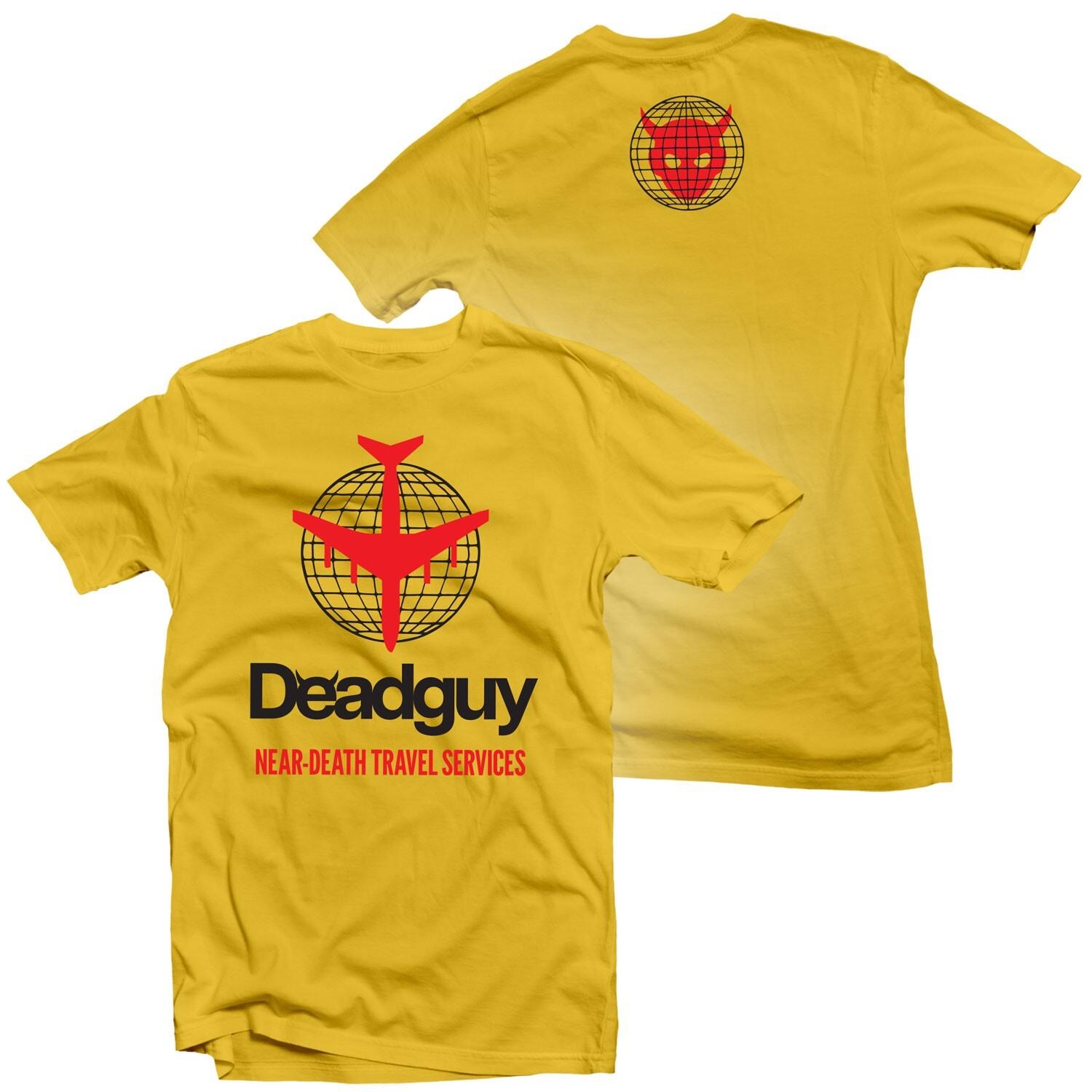 

DEADGUY Near-Death Travel Services Yellow T-Shirt NEW! Relapse Records TS4838 S
