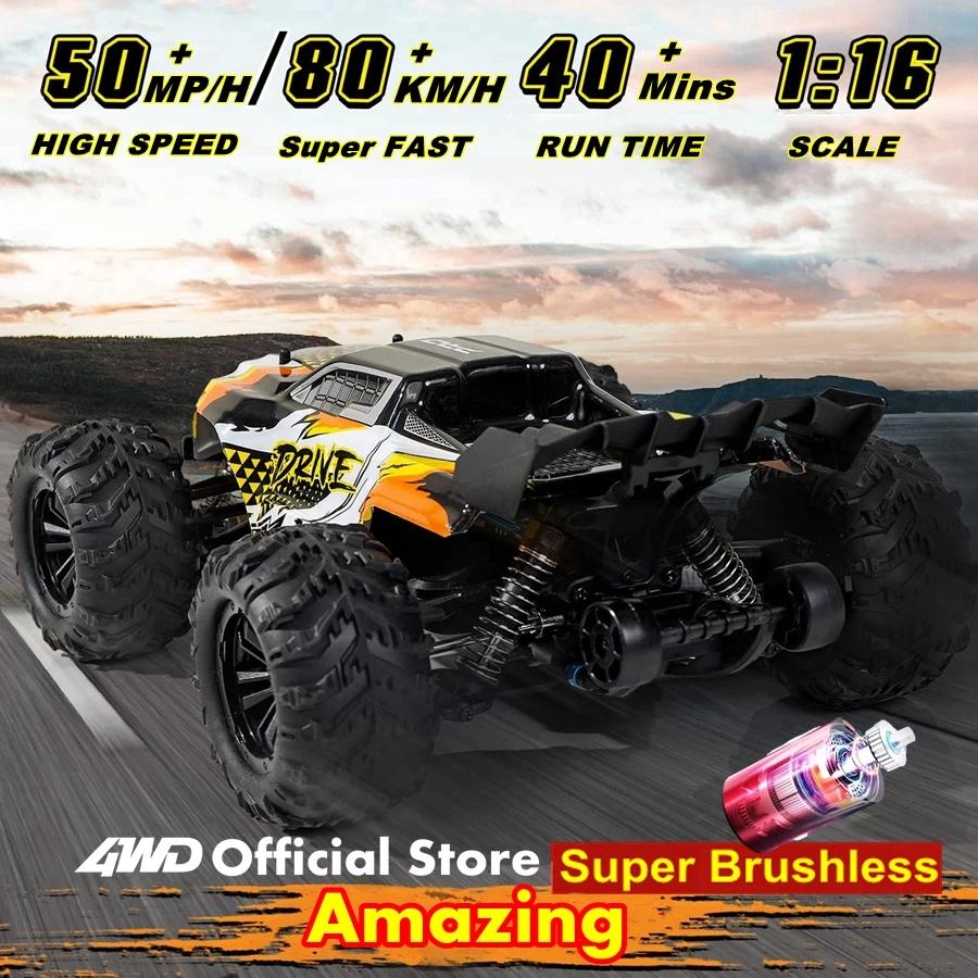 Rc Car 4x4 Off Road Drift Racing Cars 50/ 80km/h Super Brushless High Speed Waterproof Truck Remote Control Toy Kids Adults