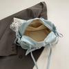 Women's Casual Large Capacity Shoulder Bag Korean Style Armpit Bag Sweet and Soft Bow Bag
