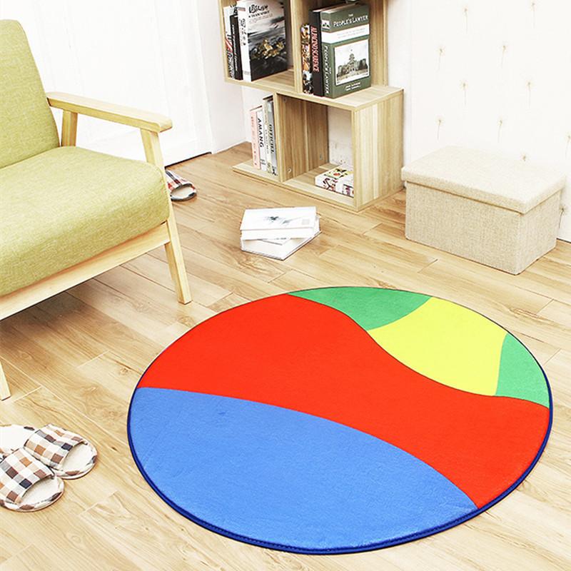 Ball Design Round Carpet Sports Equipment Pattern Floor Mat Football Baseball Basketball Print Rug for Playroom Game Boys' Room