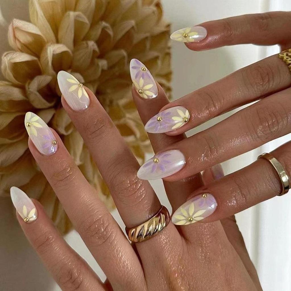 High-End French Almond Press-On Nails - Medium-Long, Stylish & Elegant