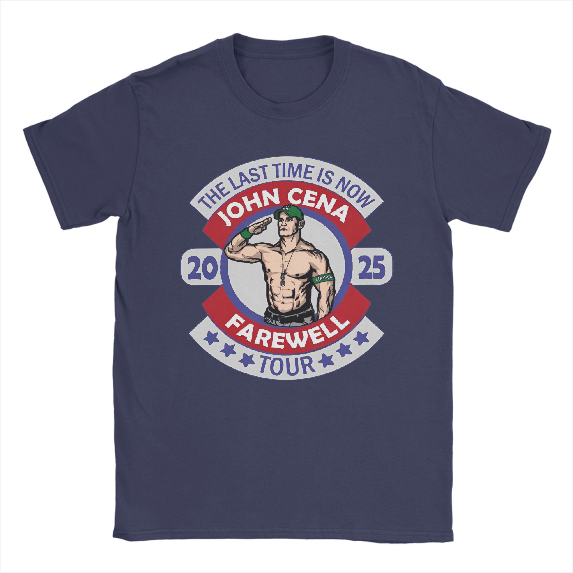 

John Wrestling Cena Farewell Tour 2025 T-Shirt Men UCME Casual 100% Cotton Tee Round Collar Short Sleeve T Shirt 4XL 5XL 6XL Top 3XL