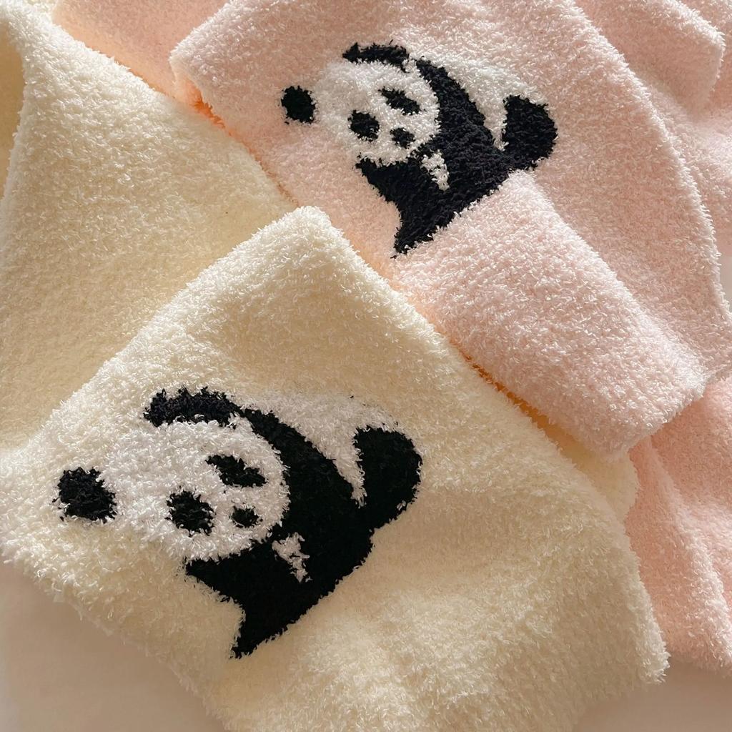 Winter Dickes Plüsch Nachtwäsche Zweiteiliges Set Damen Süß Niedlich Cartoon Panda Pyjama Flanell Fleece Loungewear Pijamas Homewear