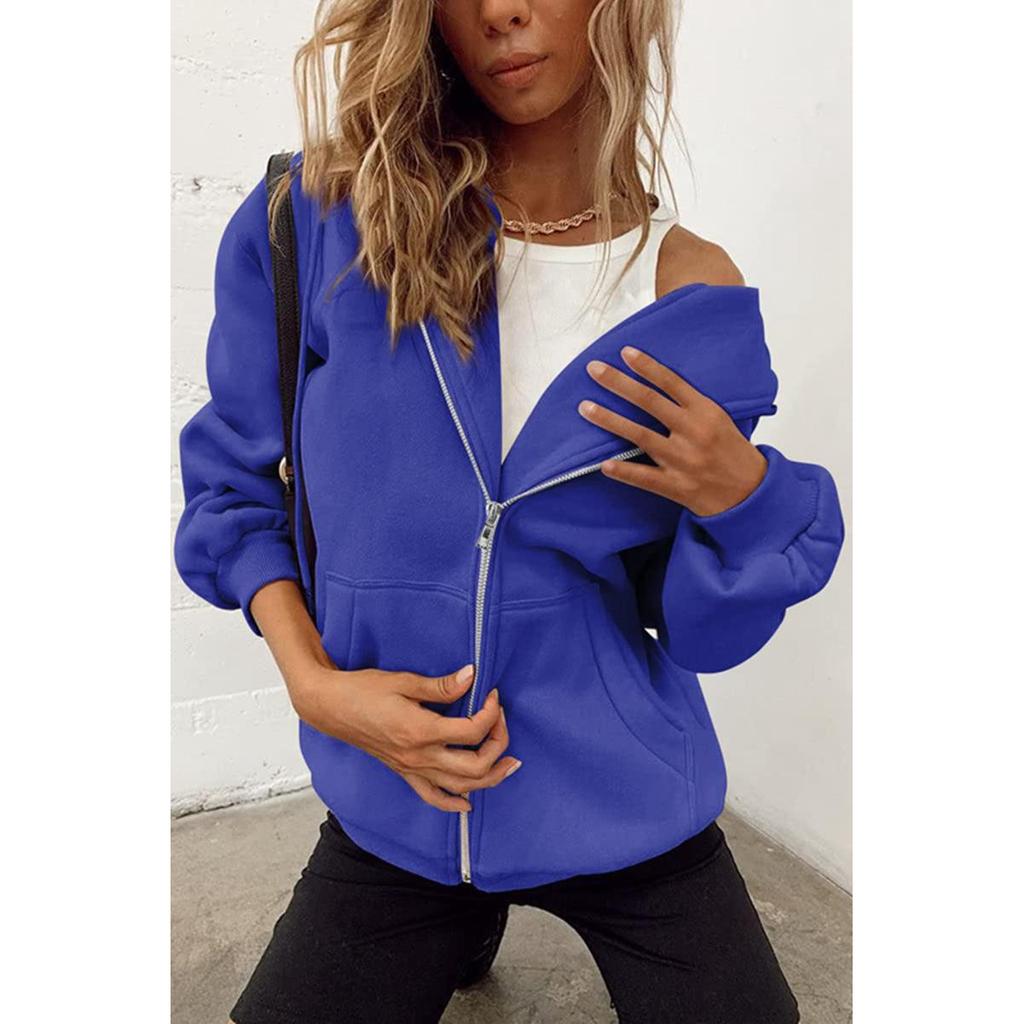 Outono Inverno Zíper Cardigan Moletom Com Capuz Feminino Estilo Esportivo Splice Bolso Duplo Hoodie Feminino Casual Engrossado Tops Quentes