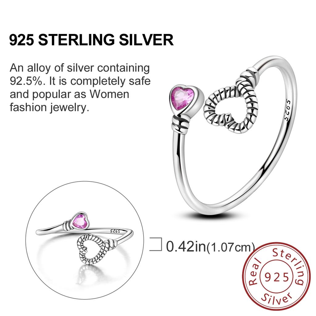 Genuine Genuine Copper Open Rings Love Heart Zircon Rings Luxury Bands For Women Girls Party Present Choice Fashion Wedding