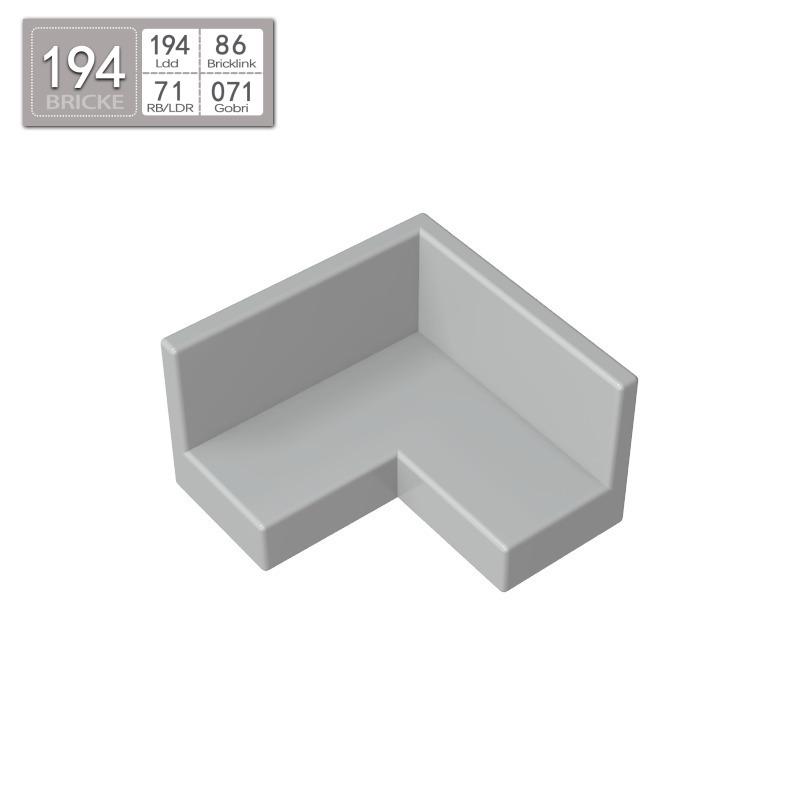 BRICKE 2x2x1 Corner Wall Plate, Compatible with Lego 91501 31959 Small Building Blocks