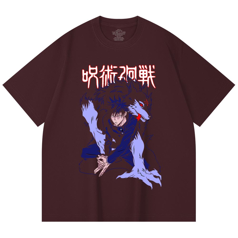 

230 Gsm 100% Cotton Jujutsu Kaisen V32 Megumi Print Unisex Heavy Cotton T Shirt 2XL
