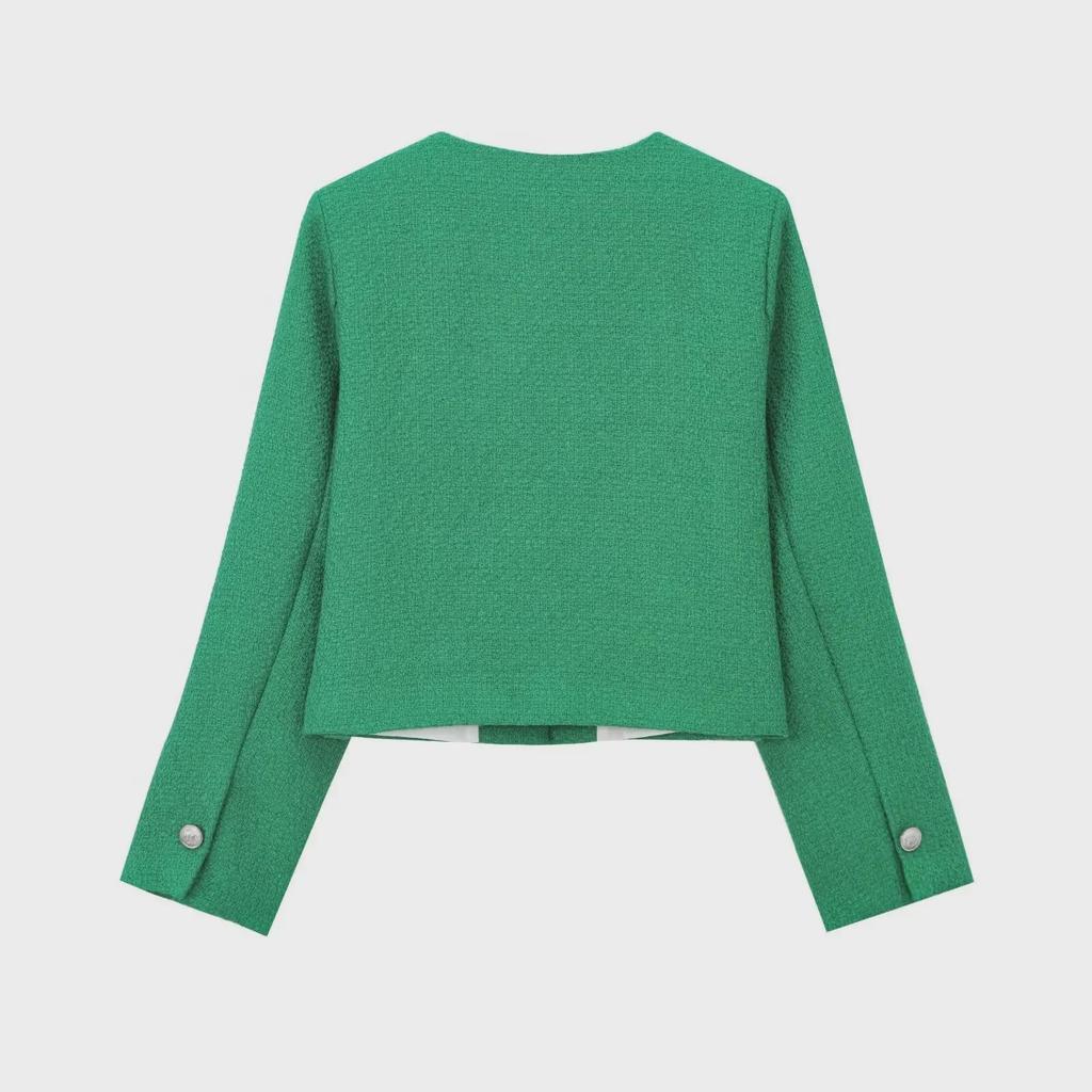 ZA Women's European & American Style Textured Shoulder Pad Jacket + Skirt/Pants Set