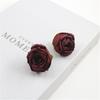 Retro Rolled Edge Silk Rose Flower, Artificial DIY Material for Gift Box, Decoration, and Wedding Arrangement