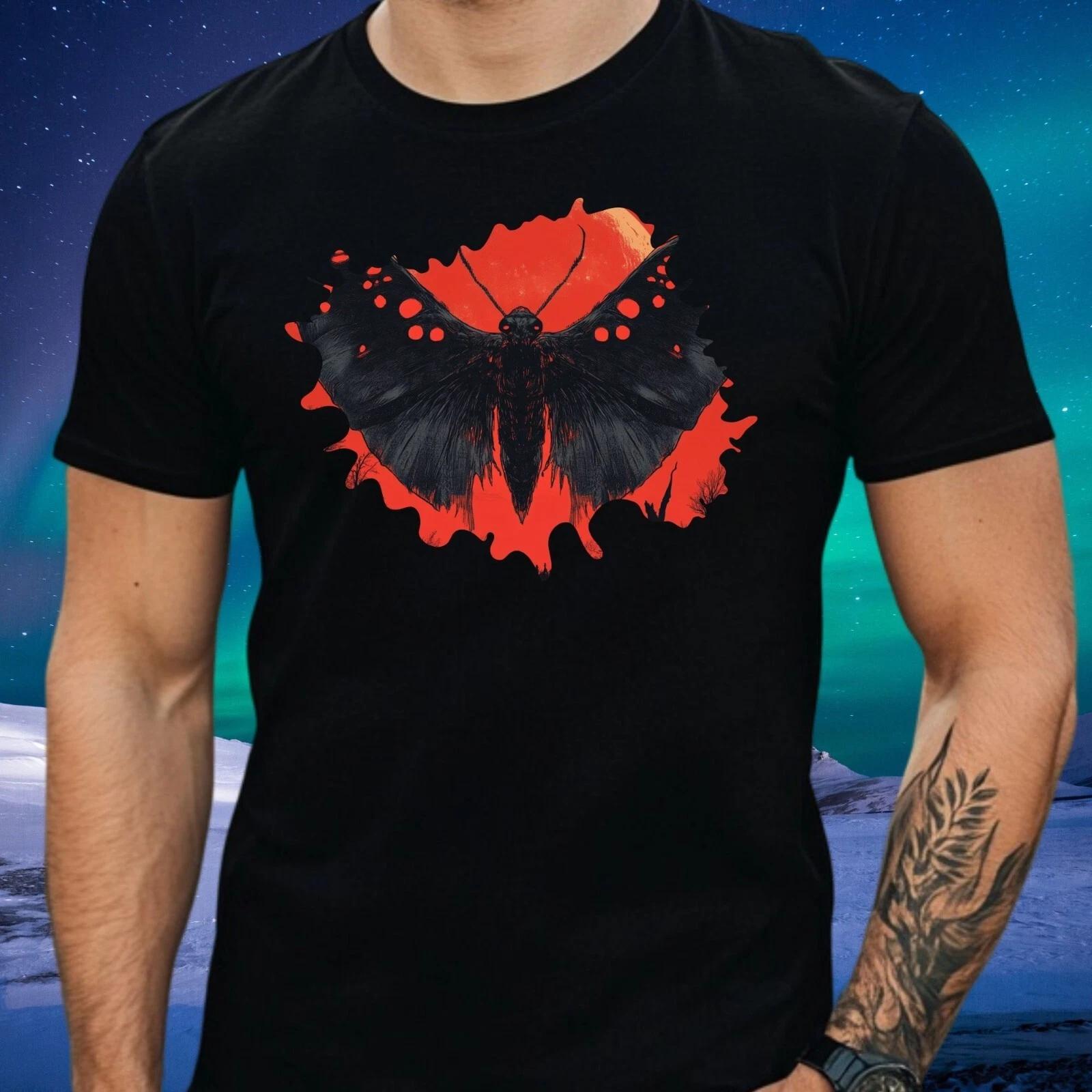 T-Shirt Herren Mothman roter Mond Motiv Baumwolle Größe S bis 5XL S