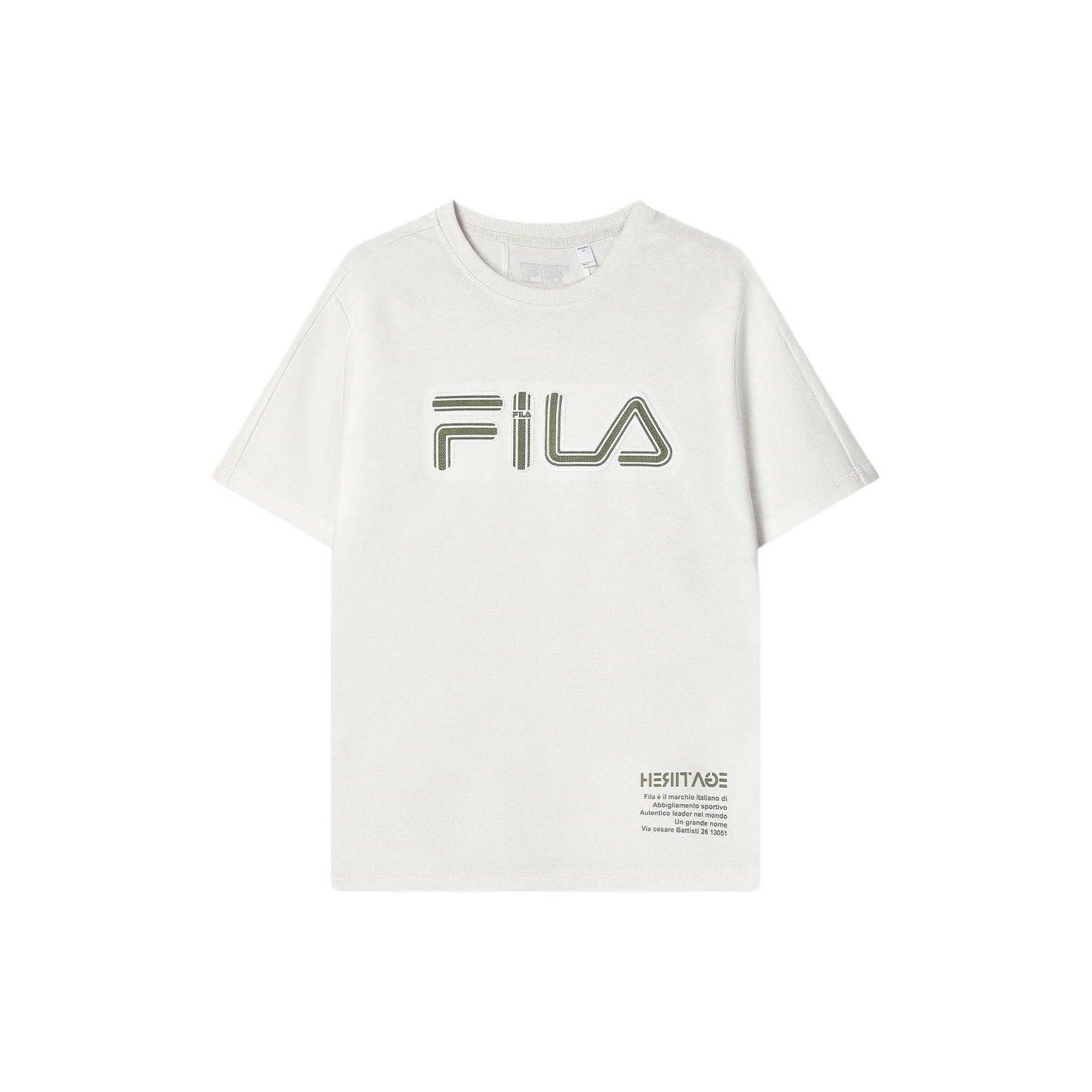 

FILA Letter Logo Printed Round Neck Fashion Casual Short Sleeve T-Shirt Men T-Shirt White Sand Gray F11M418103F-GY M