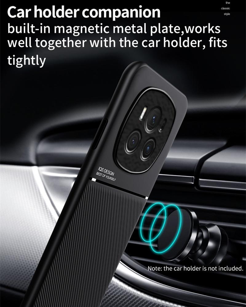 Magnetický držák do auta Kožený kryt pro Honor Magic6 Pro Pouzdro Silikonový rám Nárazuvzdorný Coque Magic6 Lite Cover Magic 6 6Pro 6Lite