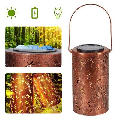 Solar Hanging Light Landscape Light IP65 Waterproof Dragonfly Hollow Light Auto On/Off Solar Lantern for Garden Yard Patio